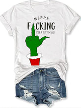 将图片加载到图库查看器，Women's Christmas Print Short Sleeve T-Shirt
