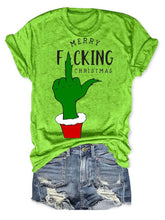 将图片加载到图库查看器，Women's Christmas Print Short Sleeve T-Shirt
